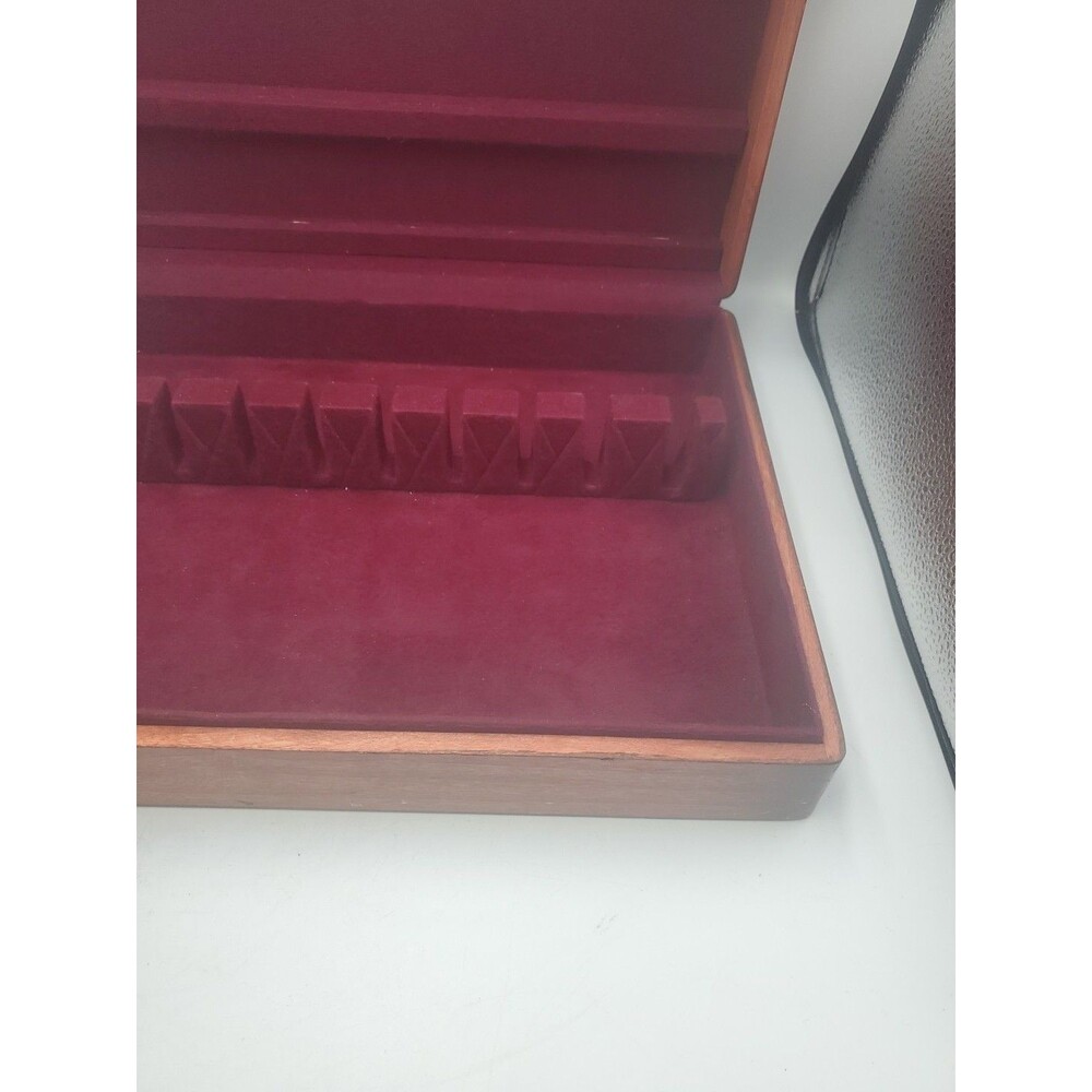 VTG Naken's Silverware Chest Tarnish Proof Pacific Red Cloth Case Box - Picture 6 of 16